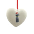 Poodle Black in Santa Hat Christmas Heart Bauble